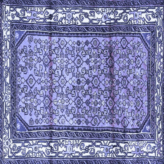 Ahgly Company Indoor Square Persian Blue Traditional Area Rugs, 5' Square