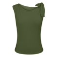 thumbnail image 2 of Duoif Camisole pour Femmes Style Mode de Rue Col en Biais Sans Manches Coupe Ajustée et Gilet Décontracté Hauts de Printemps Aubaines E m, 2 of 9