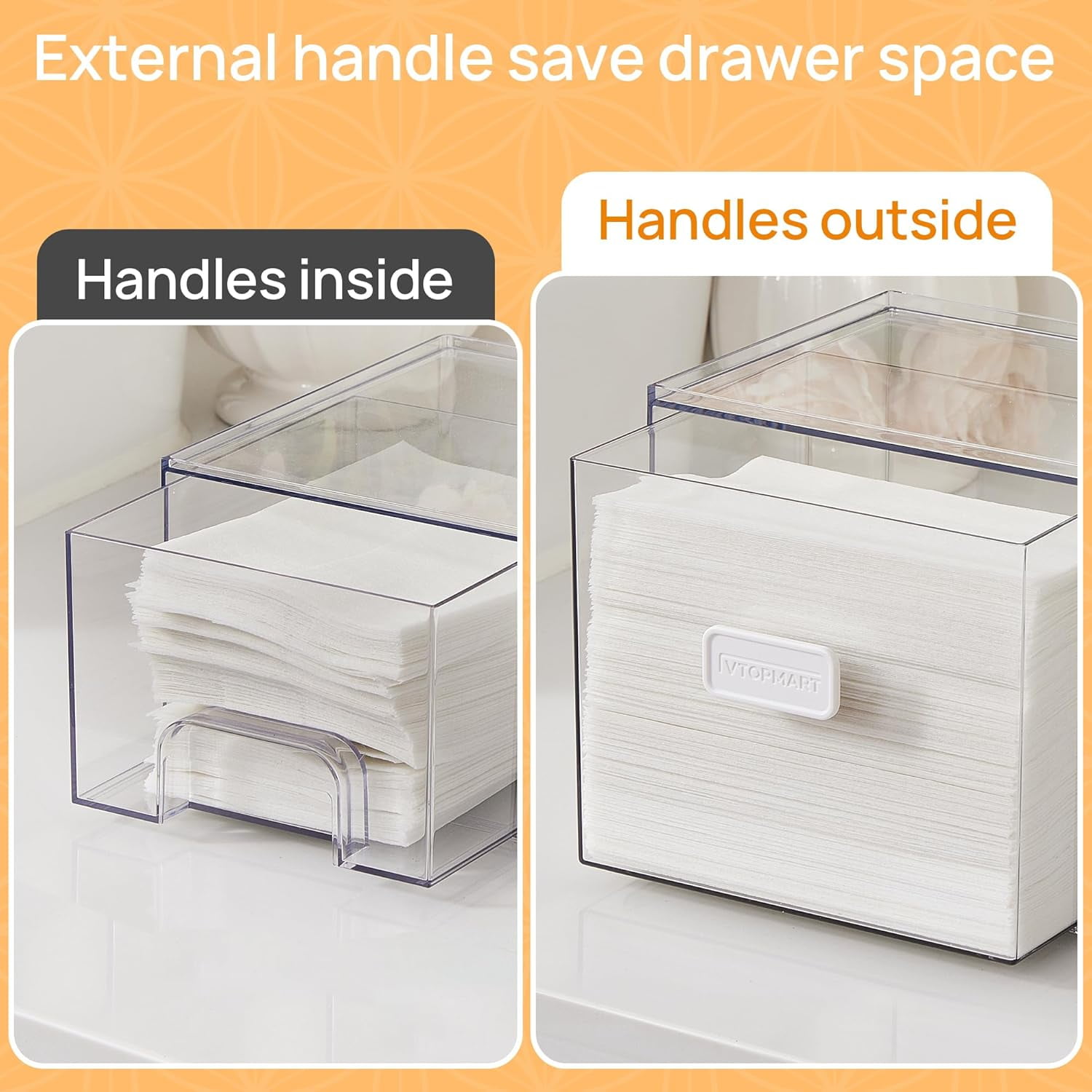 2 Pack Dryer Sheet Holder and Laundry Pods Container,Clear Stackable Storage Drawers for Washing Powder, Scent Booster Beads, Color Catchers & Wool Bs, Ideal for Laundry Room Organization