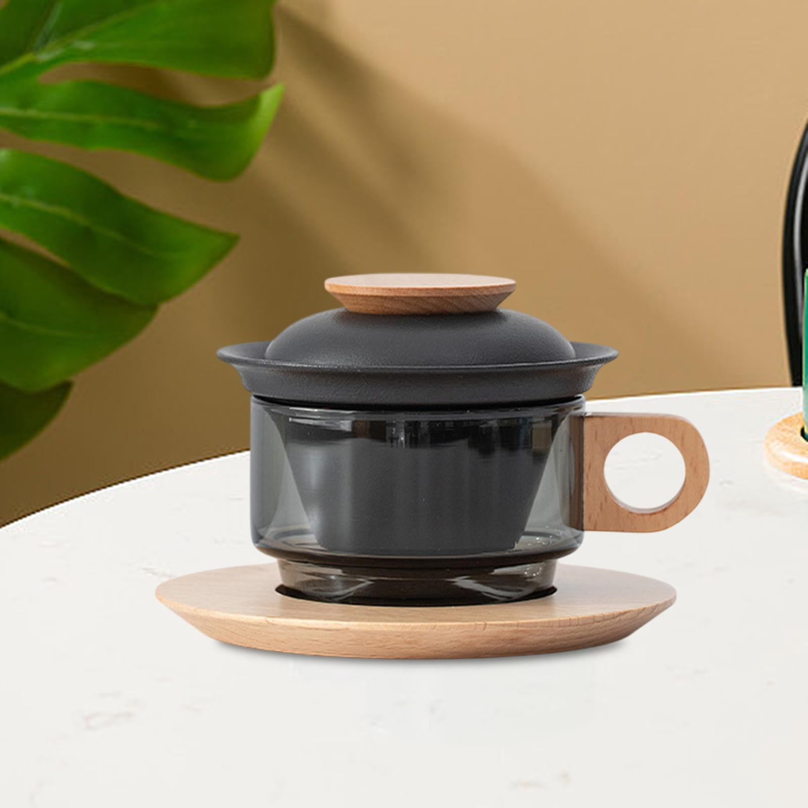 Baoblaze Cappuccino Mugs with Saucer Espresso Latte Mug Single Handle Cup for black and Beech