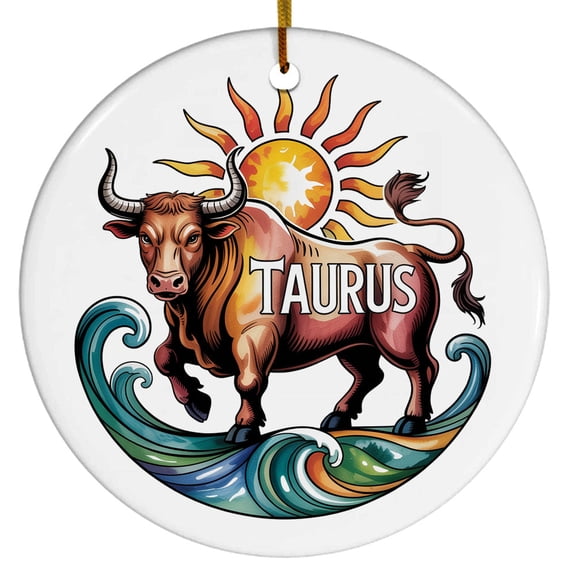 Taurus Christmas Ornament 2025, Custom Gifts for Taurus, Gift for Christmas, Xmas Tree Hanging Decoration, Gifts Sports Fan, Constellation Keepsake Present, Zodiac Christmas Ornament Gifts