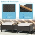 thumbnail image 4 of Gymax 2PCS Patio Ottomans Wooden Handles Rattan Knitting Foot Pedal Off White, 4 of 9