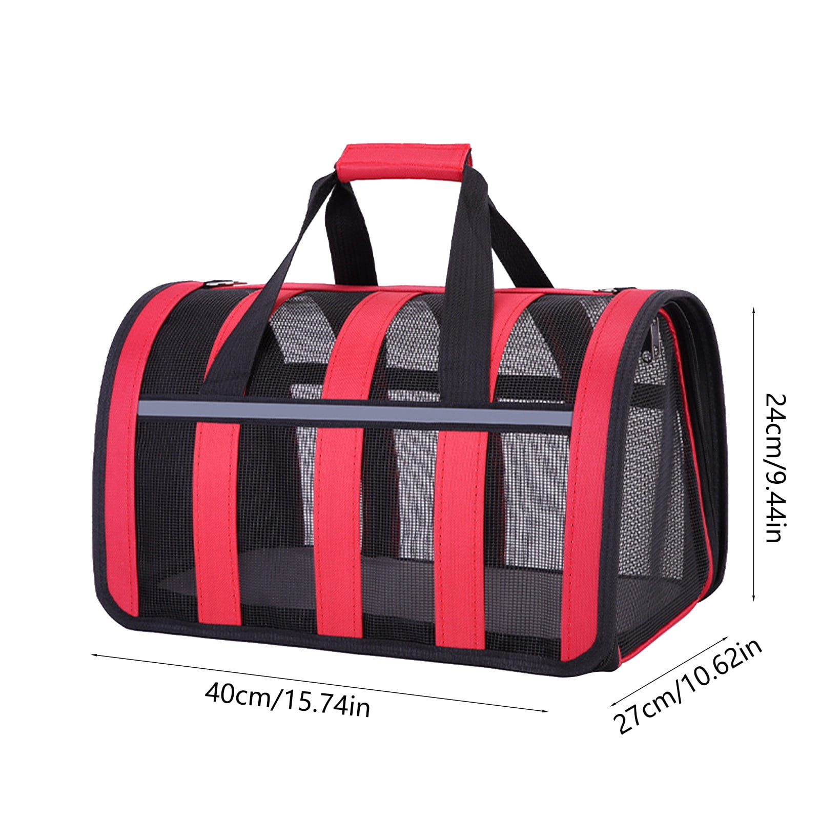 CCWADH Cat Carriers Dog Carrier Pet Carrier For Small / Medium Cats Dogs Puppies (Up To 15lbs), Small Dog Carrier Soft Sided, Collapsible Travel Puppy Carrier - (Red-M)