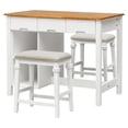 thumbnail image 7 of EUROCO Kitchen Island with Seatings,45" Farmhouse 3-piece Stationary Kitchen Island with 2 Shelves&3 Drawers and Wine Rack for Small Places,White, 7 of 7