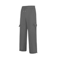 thumbnail image 3 of Pantalones de chándal anchos y holgados para hombre: cintura elástica con cordón, mezcla de lino, corte holgado con bolsillos laterales para yoga/running/uso informal., 3 of 4