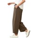 thumbnail image 5 of TaTaai Women Casual Loose Lounge Sweatpants Wide Leg Oblique Cuff Long Pants With Tie Pockets Soft Lightweight Breathable Machine Washable No Fading Daily Street Wear Gift, 5 of 6