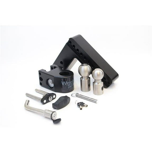 Weigh Safe Adjustable Ball Mount and Hitch Pin - 8 Drop with 3" Shank (Black Cerakote) - WS83KACBLA"