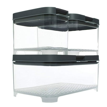 freshworks rubbermaid medium countertop saver produce container clear grey