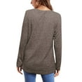 thumbnail image 4 of Pxiakgy long sleeve shirts for women Women's Long Sleeve Shirts Crewneck Tunic Tops Lightweight Fall Sweaters womens long sleeve tops shirts for women gifts for women Khaki + M, 4 of 5