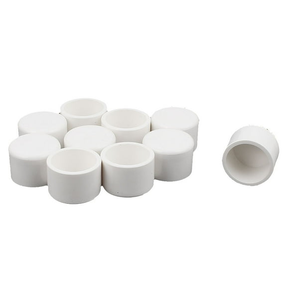 Unique Bargains 10Pcs Round Water Tubing Tube Pipe Fitting End Cap Cover White 25mm Inner Dia