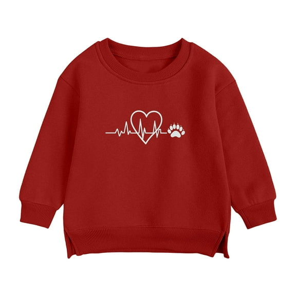 Plebaso Toddler Baby Pullover Sweatshirts Boys Girls Crewneck Cute Tops Kids Long Sleeve Sweat Shirts
