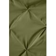 thumbnail image 4 of Chezmoi Collection Berlin Olive Green Pinch Pleat Queen Comforter Set, 3-Piece, Soft Pintuck, Lightweight All Season Microfiber Bedding, 4 of 9