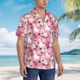 thumbnail image 5 of Daiia Rose Rabbit Hawaiian Shirt for Men Gentle Cotton Regular Short Sleeve Casual-Large, 5 of 9