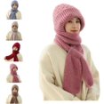 thumbnail image 1 of Integrated Ear Protection Windproof Cap Scarf,2 In 1 Winter Warm Knitted Hat Scarf,thickening Beanie Hat Scarf, 1 of 5