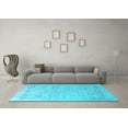 thumbnail image 3 of Ahgly Company Indoor Round Oriental Light Blue Industrial Area Rugs, 4' Round, 3 of 4
