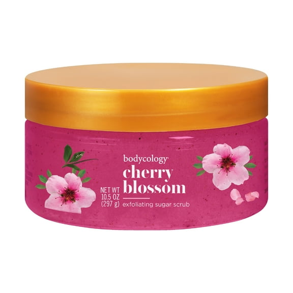 Bodycology Exfoliating Sugar Scrub, Cherry Blossom, 10.5 oz