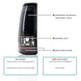 thumbnail image 3 of Spec-D Tuning Black Housing Clear Lens LED Tail Lights Compatible with 1999-2002 Chevy Silverado 1500/1500HD/2500/2500HD/3500, GMC Sierra Models, Left + Right Pair Assembly, 3 of 7