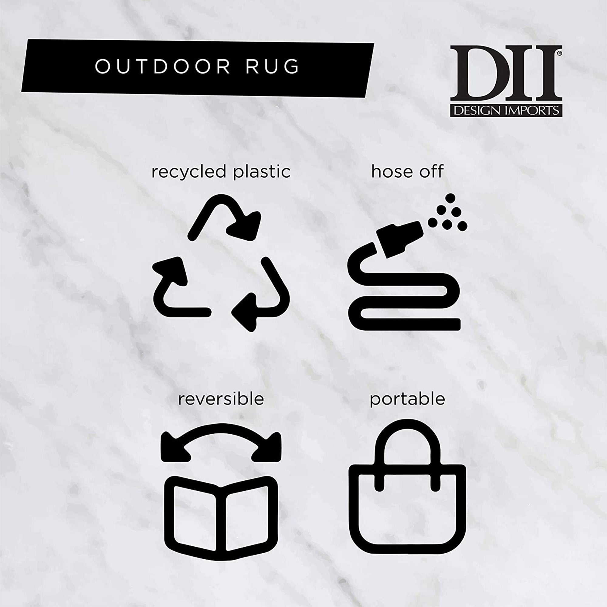 DII Navy/White Stripe Outdoor Rug