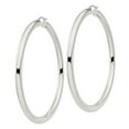 thumbnail image 2 of 925 Sterling Silver Women's Anti-Tarnish Coating Classic Tube 5mm Round Hoop Earrings | 80mm, 2 of 4