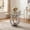 47.24" Round Dining Table, variant on 47.24" Round Dining Table, 0.39" Thick Tempered Glass Top, Flower-Shaped Stainless Steel Base, Modern Elegant Style for Kitchen, Living Room