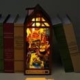 thumbnail image 3 of DIY Book Nook Miniatures Shelf Insert Building Kit Firefly Forest 3D Wooden Bookend With Led For Kids, 3 of 9