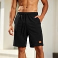 thumbnail image 5 of Erwazi Mens Shorts Solid Tear Away Side Snap Elastic Waist Button Casual Summer Daily Wear Athletic Shorts with Pocket, 5 of 7