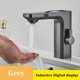 thumbnail image 1 of Grifo de lavabo con Sensor sin contacto blanco, pantalla Digital inteligente, grifo de lavabo de baño, grifo mezclador de agua fría y caliente con sentido gris, batería, 1 of 5