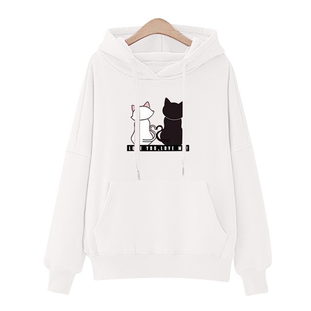ICHUANYI Clearance Women's Winter Hoodie Sweatshirt Pullover Tops Long Sleeved Comfortable(White, M) ICHUANYI WER2023081010843