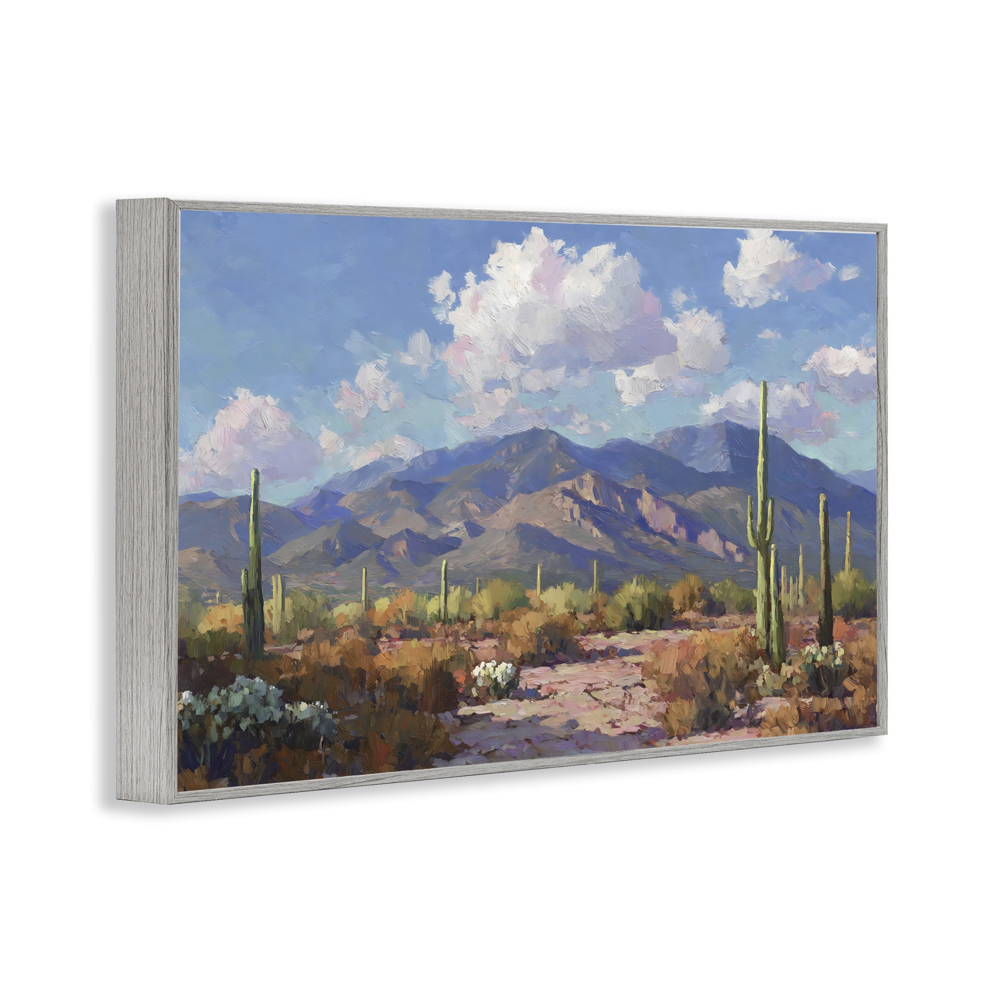 Stupell Industries Desert Mountains at Sunset Glow Gray Framed Giclee Art, design by Gina Kelly