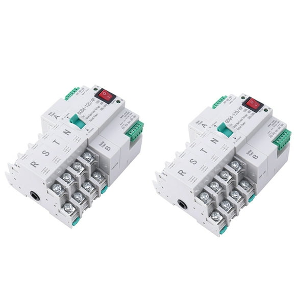 2X Interruptor de Transferencia Automática de Doble Potencia Tipo MCB Interruptor Eléctrico de Disyuntor 4P 100A