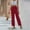 Red, variant on Patlollav Women'S Casual Wide Leg Pants Flowy Adjustable Tie Knot Elastic Waist Pants with Pockets