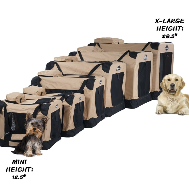 PETMAKER Portable Soft Sided Pet Crate 16x12 inches Khaki