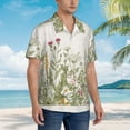 thumbnail image 3 of Fuzoiu Herbs and Wildflowers Print Hawaiian Shirt for Men, Summer Beach Casual Short Sleeve Button Down Shirts, Men’s Beach Summer Shirts with Pocket,X-Large, 3 of 7