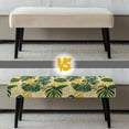 thumbnail image 5 of Jiueut Tropical Palm Leaf Print Dining Bench Cover, Stain Resistant Stool Seat Protector Cover Non Slip Rectangle Bench Cushion Home Decor Accessoriess for Dining Room Living Room Kitchen, 5 of 7