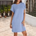 thumbnail image 3 of Summer Dresses for Women Casual Short Sleeve Crew Neck Sundresses Loose Mini Dress, XL, 3 of 5