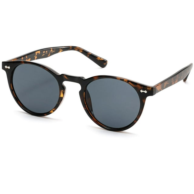 Gafas de Sol hnbliv Retro Redondas con Protección UV400 y Montura Carey