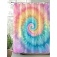 thumbnail image 2 of Abstract Ethnic Shower Curtain, Tie Dye Rainbow Bathroom Decor Curtains Set with Hooks, Colorful Waterproof Fabric Home Accessories， 72 X 72 Inch Long, 2 of 6