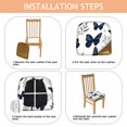 thumbnail image 4 of Butterfly and Leaves Pattern Seat Covers for Dining Room Chairs Set Of 6,Stretch Printed Washable Chair Seat Cover with Elastic Ties and Button,Removable Waterproof Couch Cushion Covers, 4 of 6