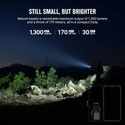 OLIGHT Baton 4 Rechargeable EDC Flashlight, LED Light 1300 Lumens with Magnetic Charging Cable, IPX8 Waterproof for Home, Camping, and Emergencies (Fighter Pilot)