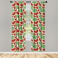 thumbnail image 4 of Ambesonne Green Abstract Window Curtains, Watermelon, Each 28" W x 63" L, Dark Pink Evergreen and White, 4 of 4