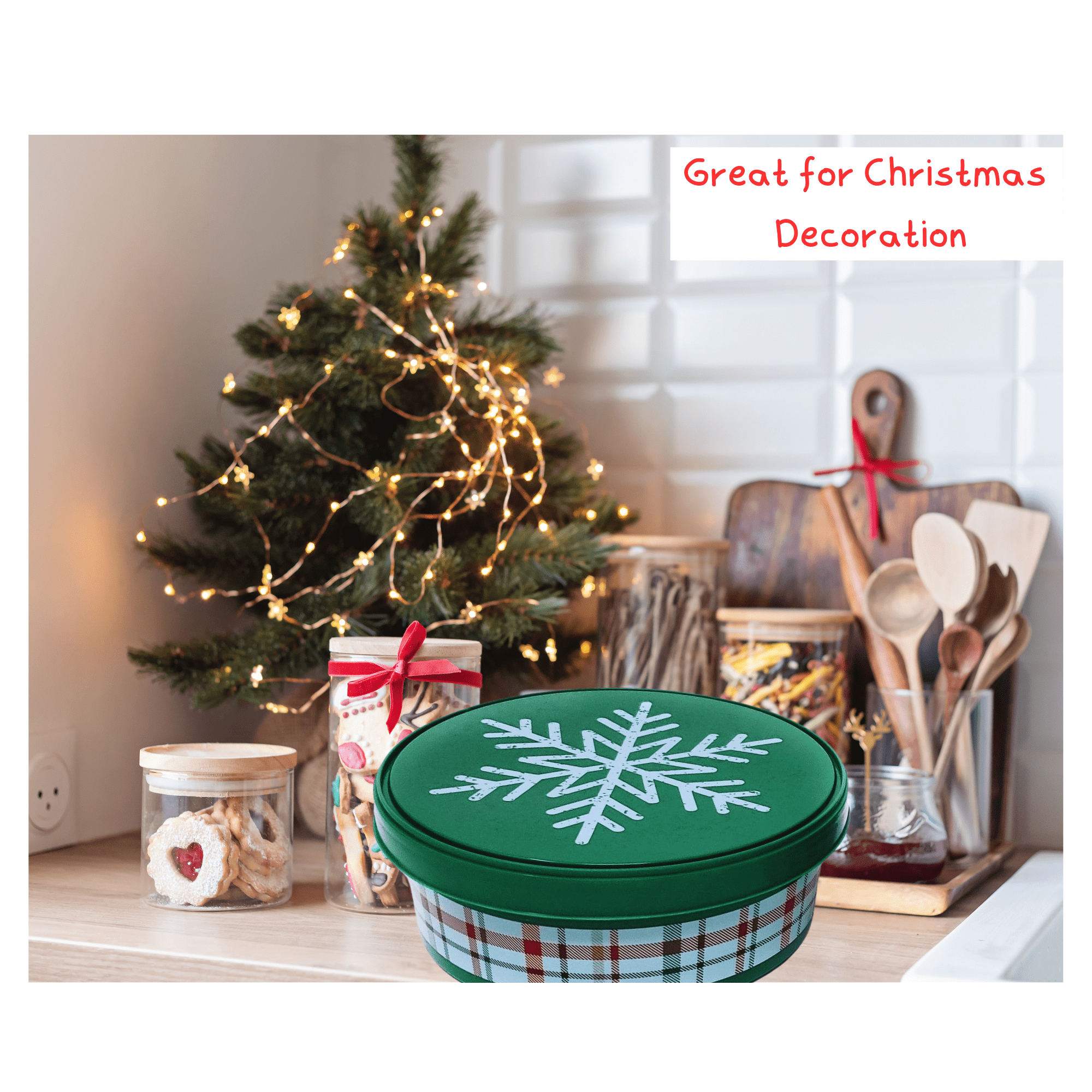 3pcs Christmas Nesting Cake Tins Round Cookie Candy Storage Containers with  Lids - Bed Bath & Beyond - 30020813