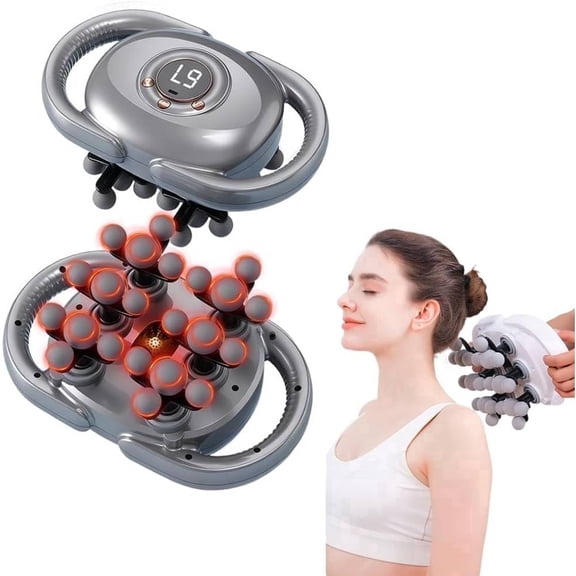 22 Head Massage Deep Tissue, Upgrade Deep Tissue Percussion Muscle Massagers with 9 Intensity Levels for Back Shoulders Legs Foot Arms