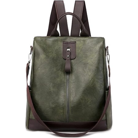 Waterproof Anti-Theft Backpack for Women - Daypack with Earphone Hole, Durable PU Leather Laptop Rucksack for Travel and Work