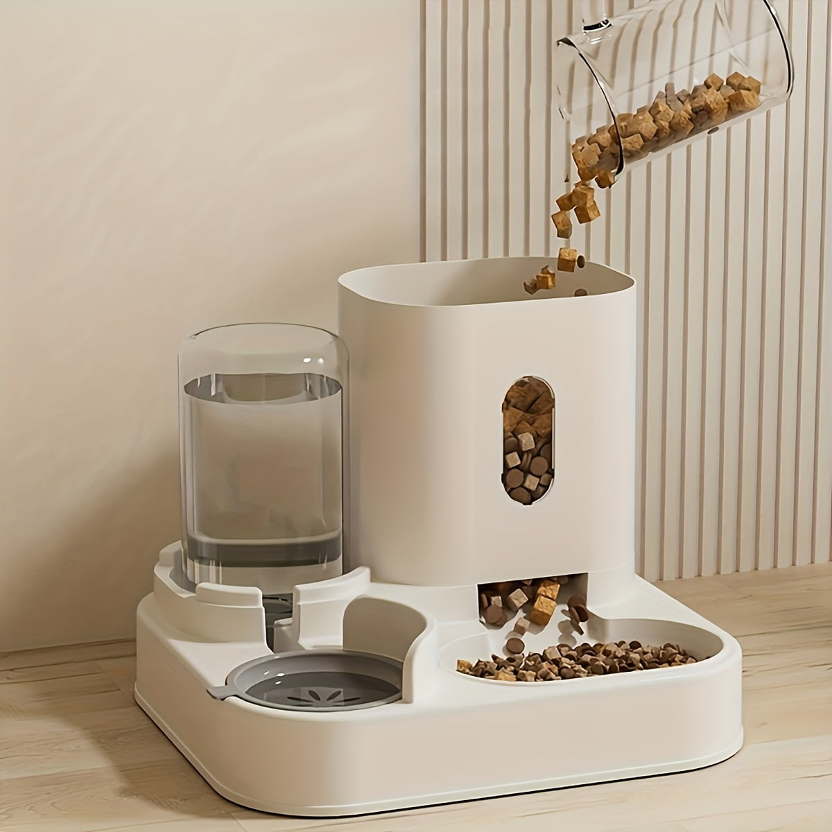 Automatic Pet Feeder & Water Dispenser Combo - Non-Electric, Battery-Free Cat and Dog Food Bowl Set, Universal, Pet Supplies