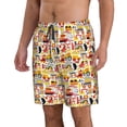 thumbnail image 2 of Kdxio Excavator (2) Pattern Mens Casual Shorts - Drawstring Summer Beach Sports Shorts for Men, 2 of 9