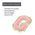 thumbnail image 3 of Uxcell Chenille Letter Patches Iron on Letter Patches Pink Alphabet G 3in Height for Clothing Pack of 4, 3 of 5