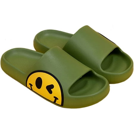 

DanceeMangoo Cute Smile Slippers Unsex Summer Anti-Slip Indoor Outdoor Open Toe Slides Soft Comfortable House Slippers