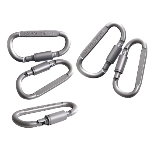 Details about   D Shape Hook Buckle Pack Aluminum Carabiner Chain Clip Spring Snap Black 6 Pack 