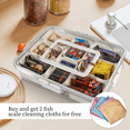 thumbnail image 5 of Portable Snack Box Container with Lid and Handle, Divider Tray, Transparent Travel Storage Box, 8-Compartment Snack Box, Adult Snack Box, Fruit, Vegetable, Candy - Lake Blue, 5 of 8