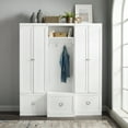 thumbnail image 4 of Crosley Furniture Harper 3 Piece MDF Wood Entryway Set in White, 4 of 20